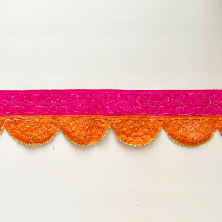 Handmade Gota Patti Orange & Pink Round Toran