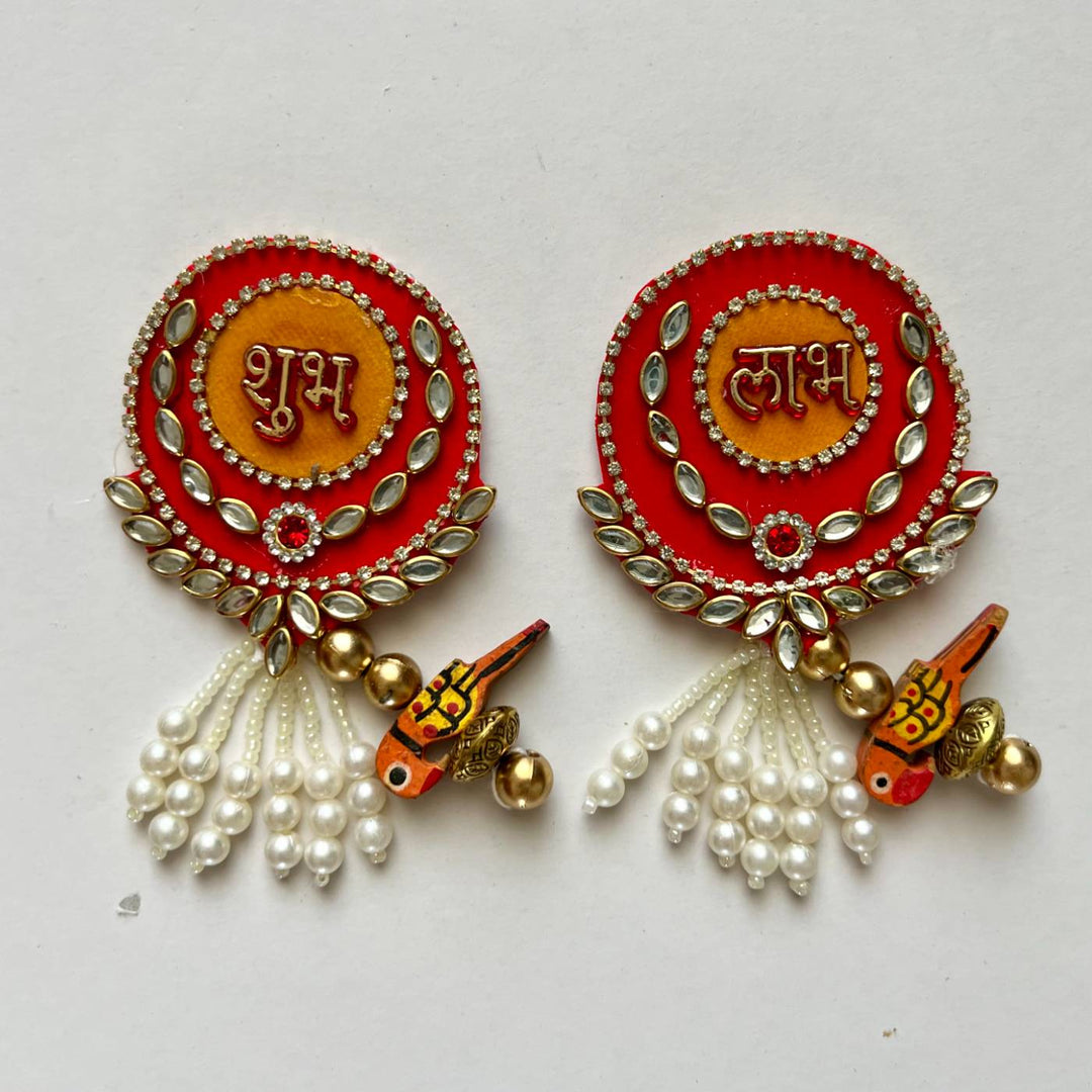 Handmade Beaded Shubhlabh Parrot Charm Festive Decor
