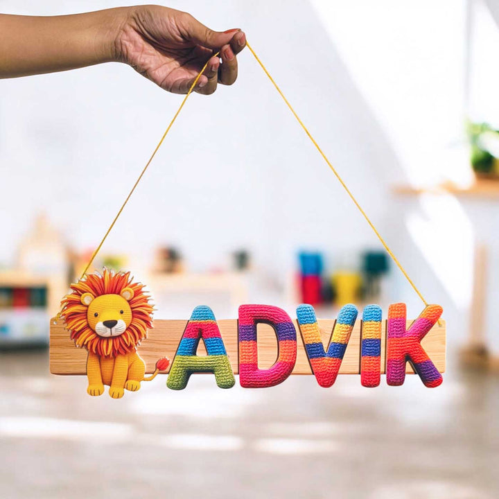 Personalized Animal Themed Felt Kids Name Plate