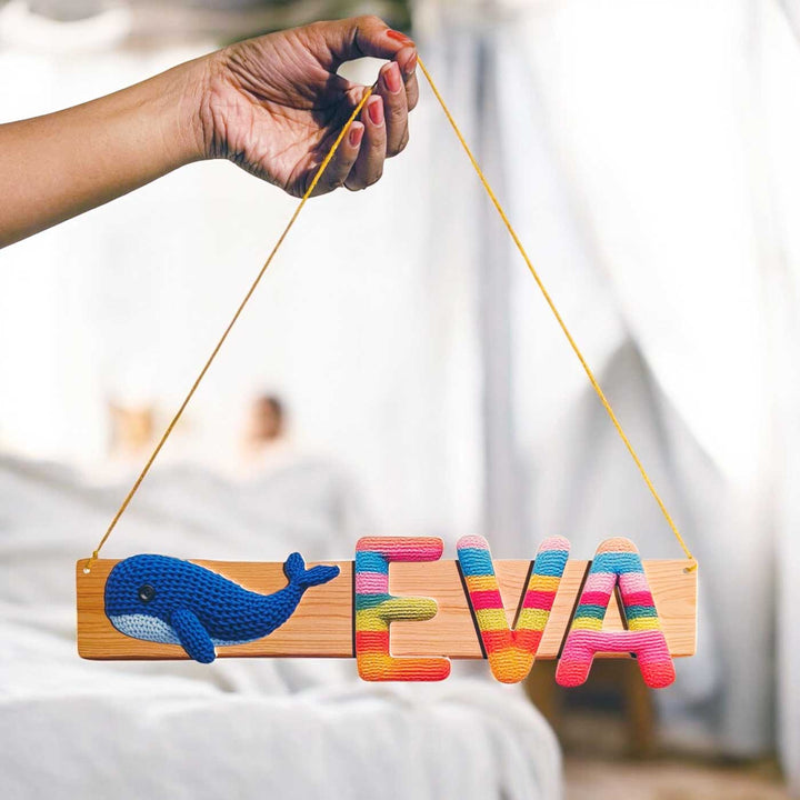 Personalized Animal Themed Felt Kids Name Plate