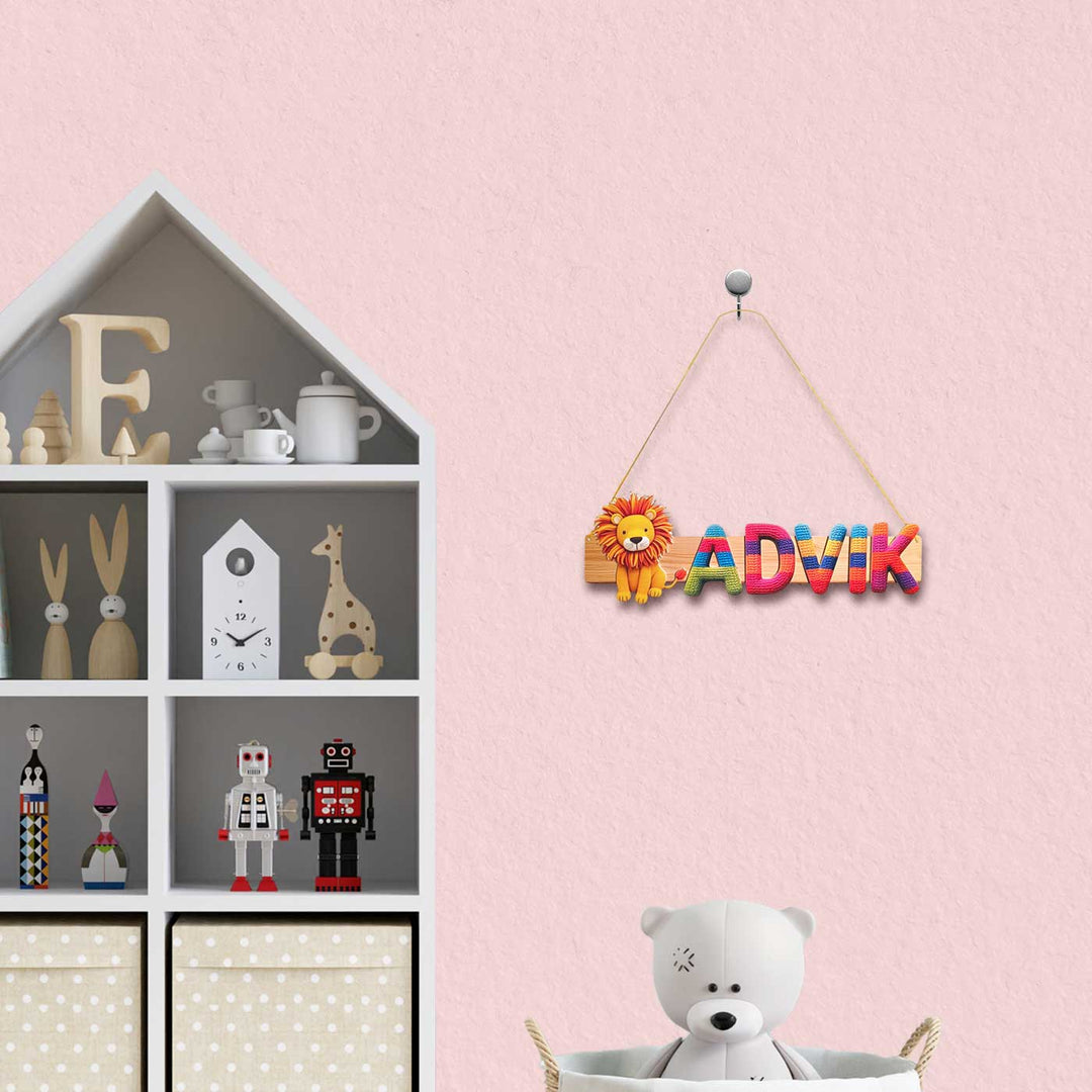 Personalized Animal Themed Felt Kids Name Plate