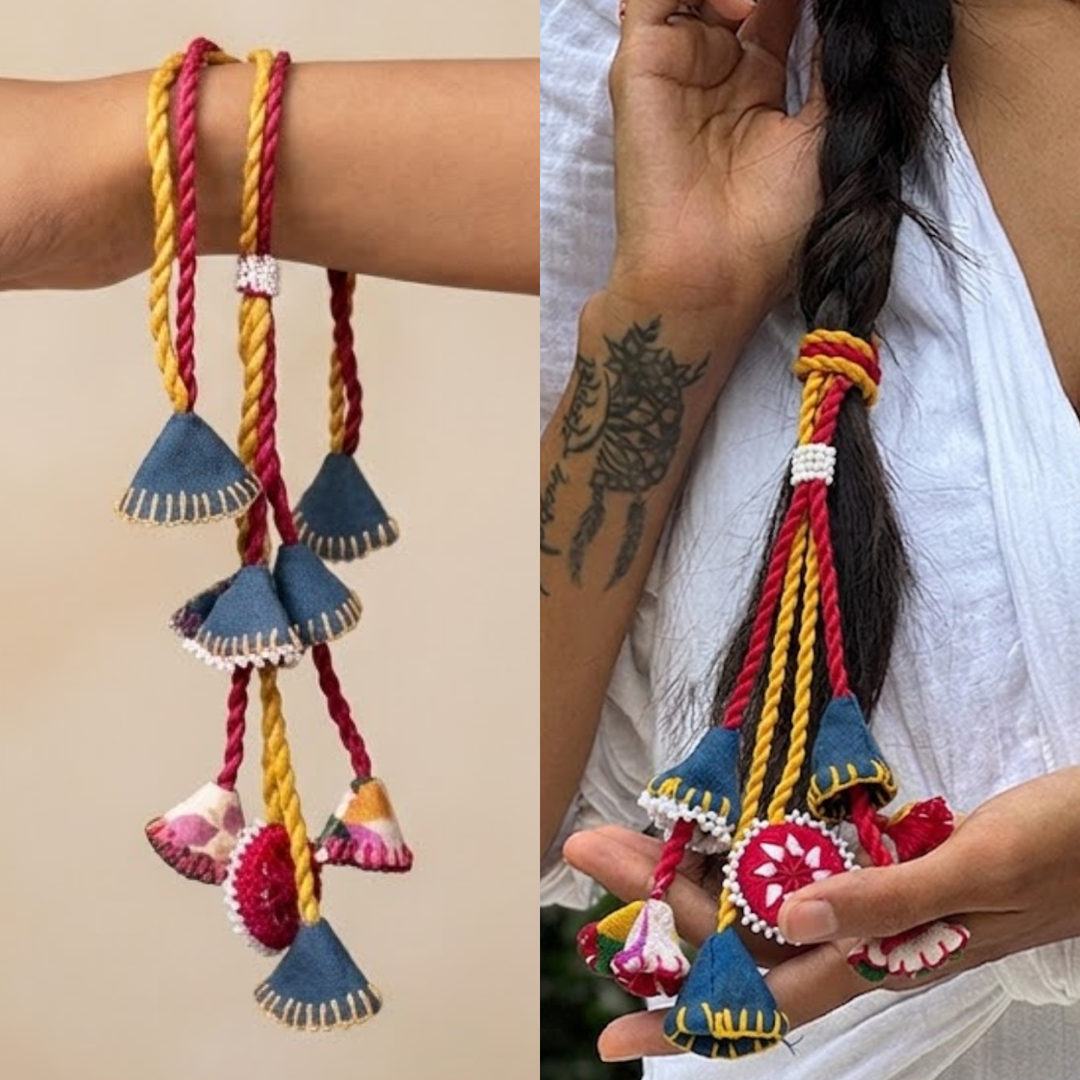 Reusable Mirror And Cotton Rope Lumba Rakhi For Bhabhi