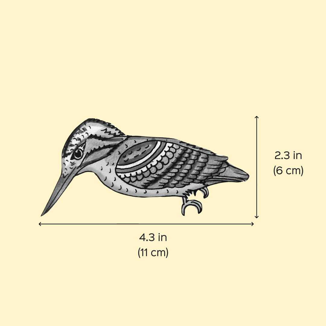 Hand-Painted Kingfisher Bird Tholu Bommalata Fridge Magnet