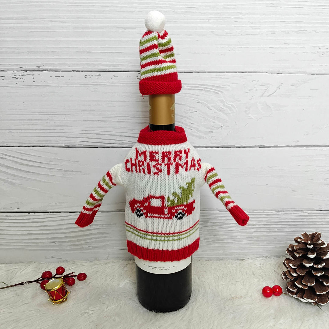2 Pc | Handmade Knit Sweater Wine Bottle Covers