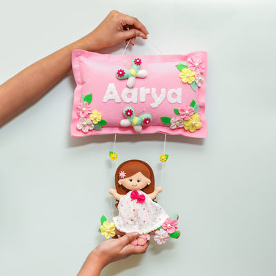 Hand-stitched Felt Nameplate with Swing