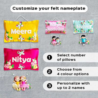 Hand-stitched Felt Nameplate with Swing