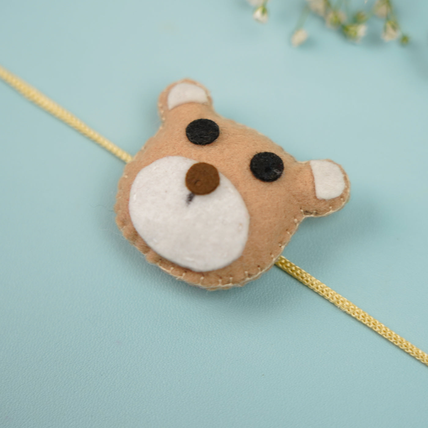Buy Handmade Teddy Theme Felt Rakhi With Roli Chawal Online On Zwende