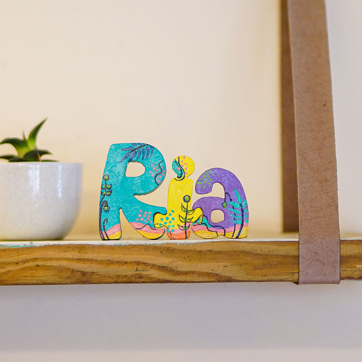 Hand Painted Wooden Jigsaw Name Blocks