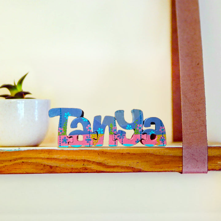 Hand Painted Wooden Jigsaw Name Blocks