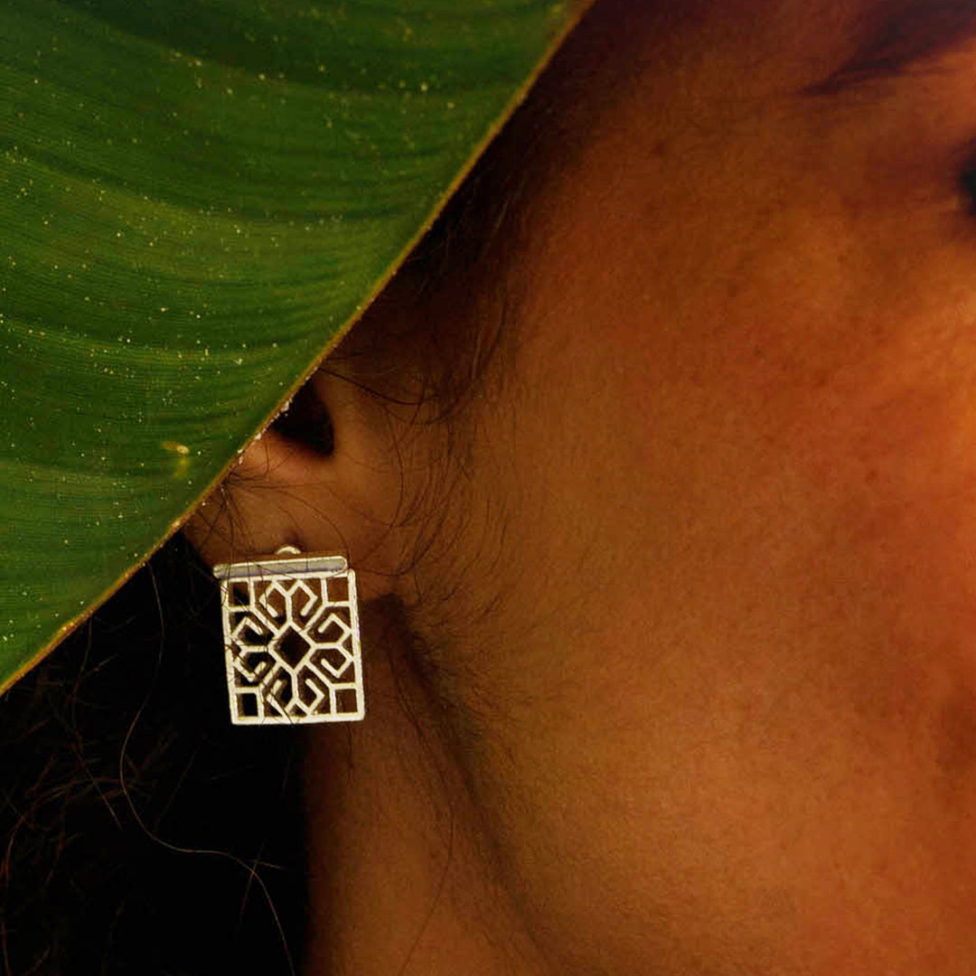 Handmade Contemporary Kshiti Silver Earrings