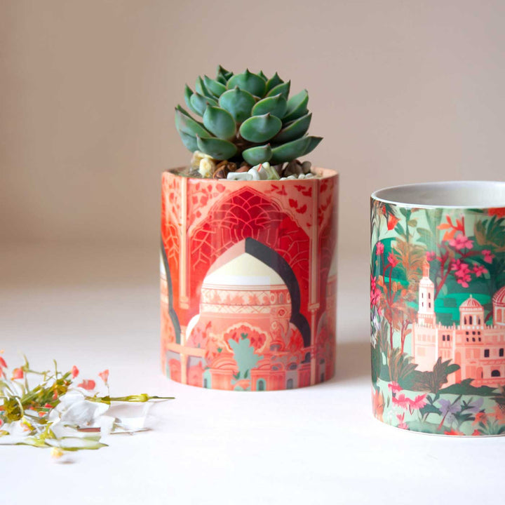 Jaipuri Jharokha Printed Ceramic Planter