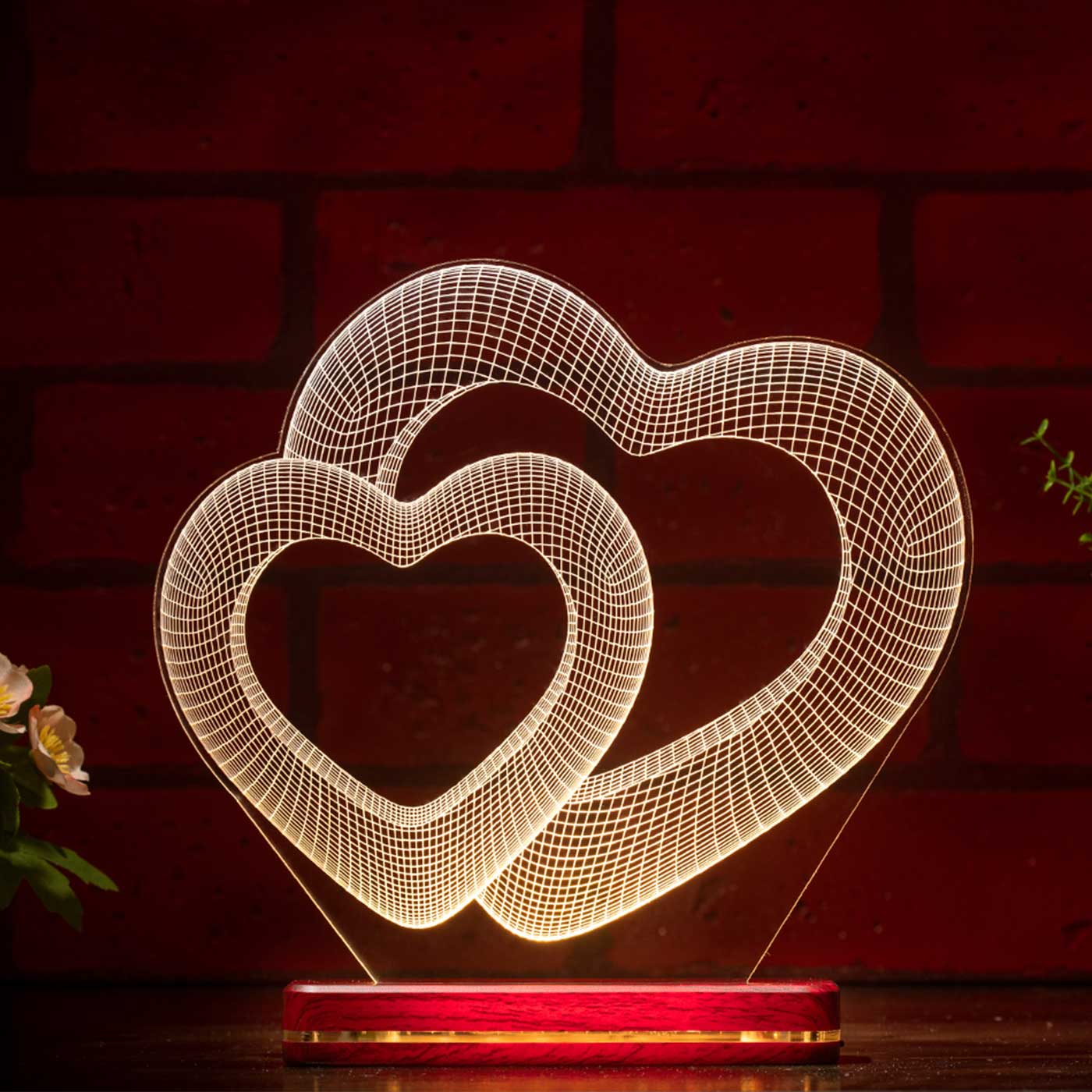 Buy Personalized 3D Illusion Small & Large Heart Acrylic
