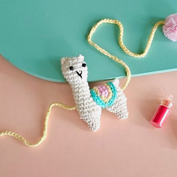 Handmade Crochet Llama Drama Rakhi For Boys With Roli Chawal