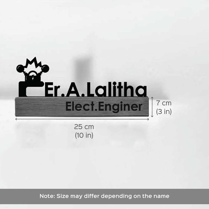 Personalized Minimal Desk Name Plate for Electrical Engineers