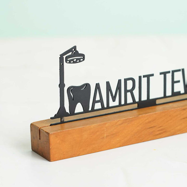 Personalized Minimal Desk Name Plate for Dentists