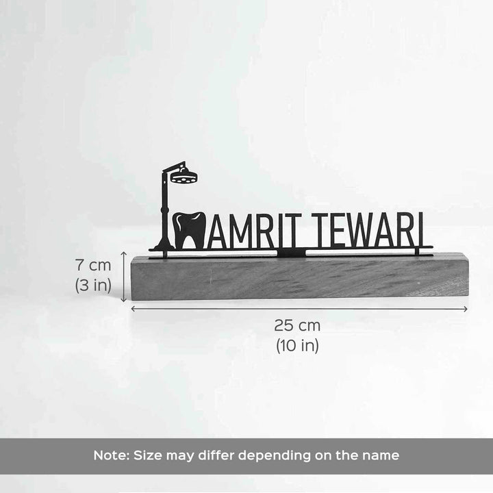 Personalized Minimal Desk Name Plate for Dentists
