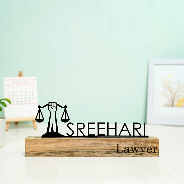 Personalized Minimal Desk Name Plate for Lawyers