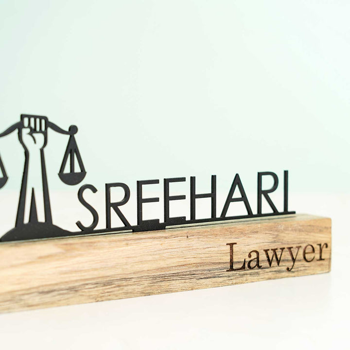 Personalized Minimal Desk Name Plate for Lawyers