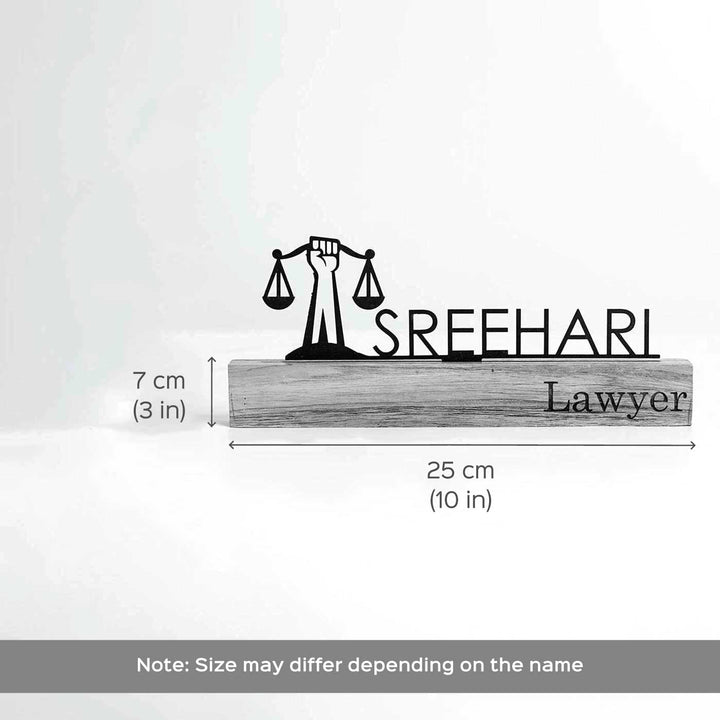 Personalized Minimal Desk Name Plate for Lawyers
