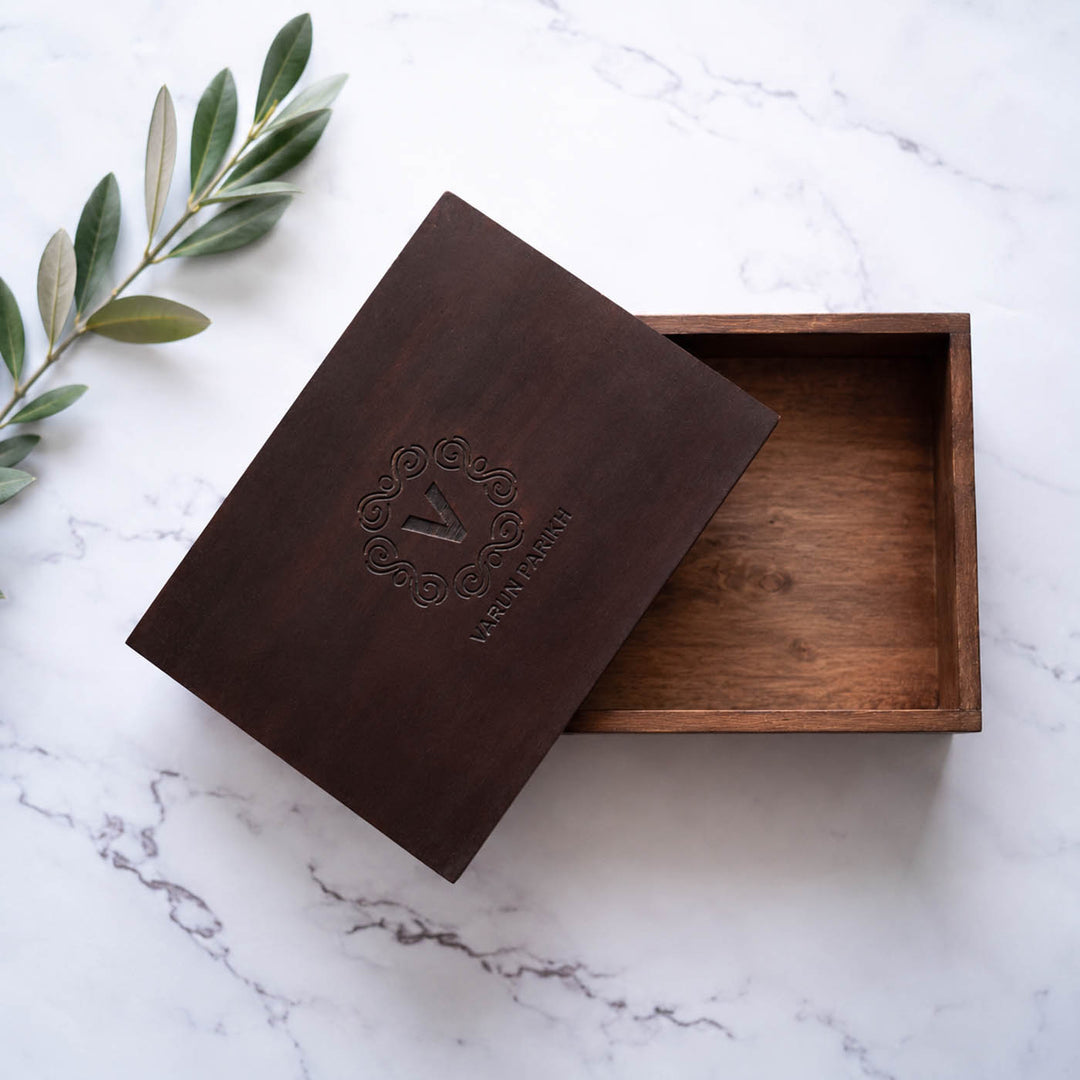 Personalised Wooden Gift Box with Monogram