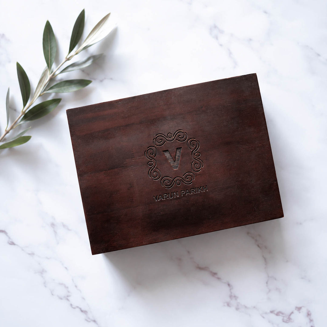 Personalised Wooden Gift Box with Monogram