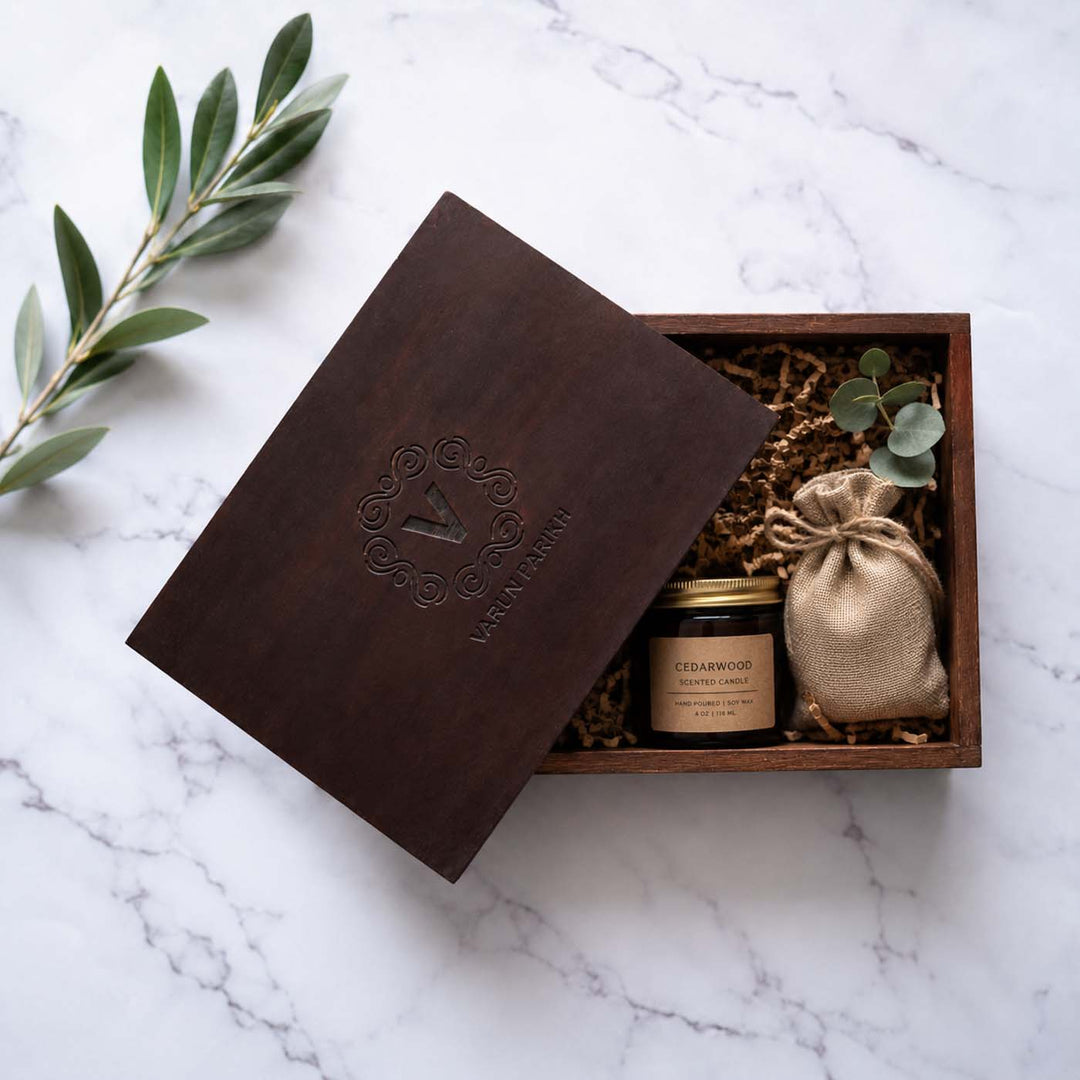 Personalised Wooden Gift Box with Monogram