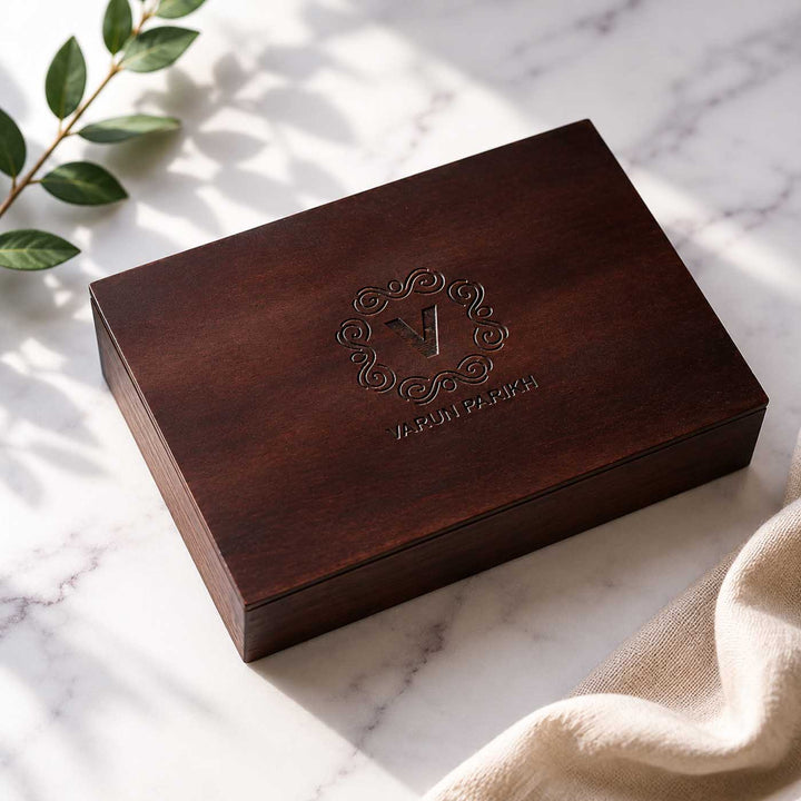Personalised Wooden Gift Box with Monogram