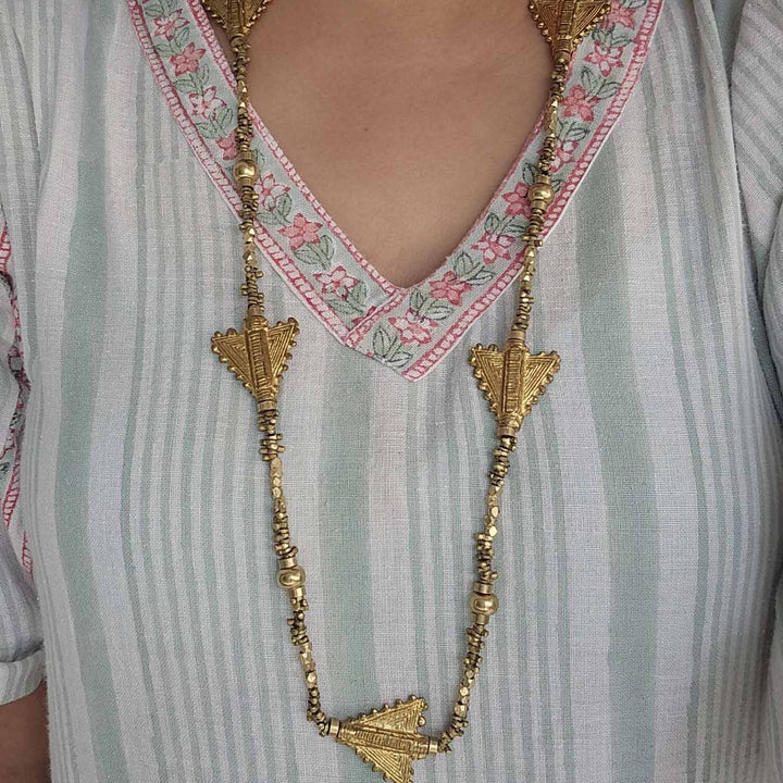 Handmade Lavania Beads Brass Necklace