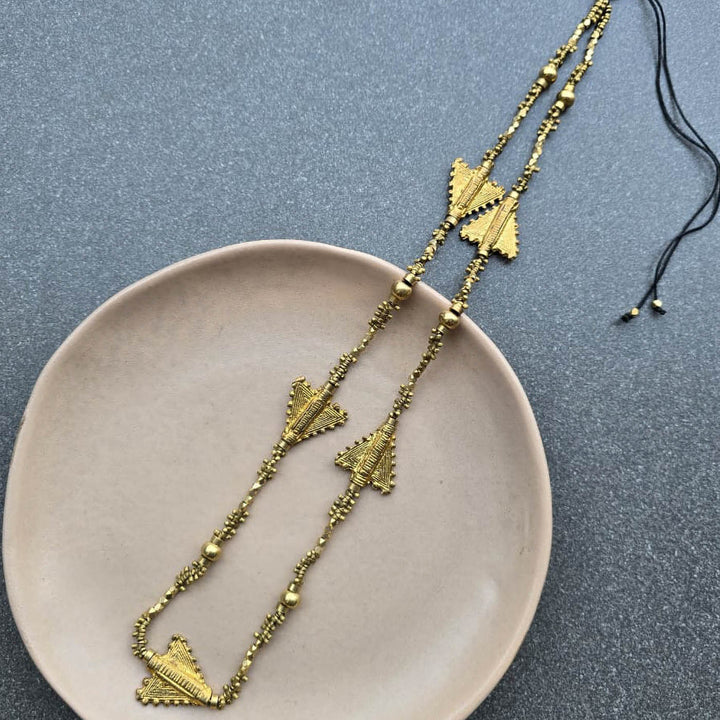 Handmade Lavania Beads Brass Necklace