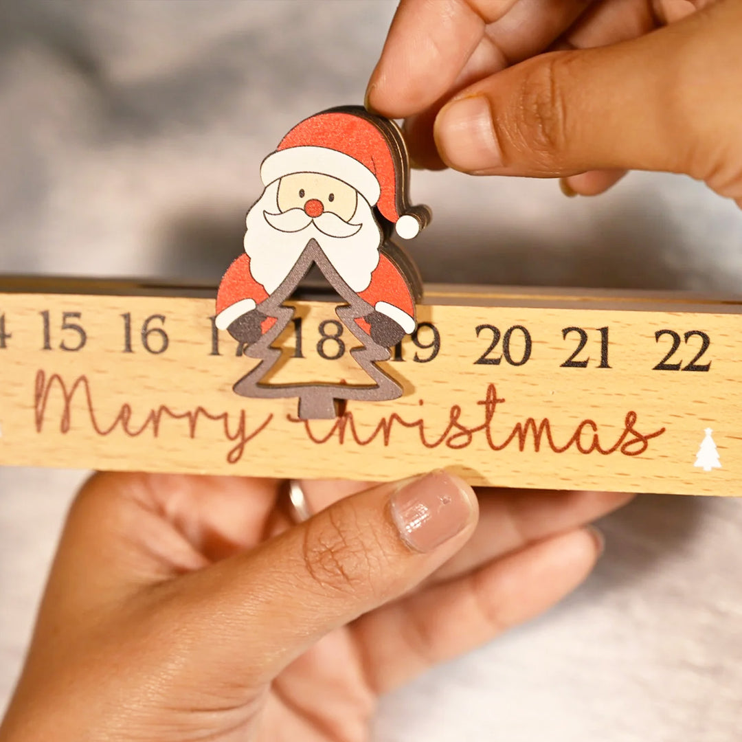 Laser Cut Wooden Santa Theme Christmas Advent Calendar