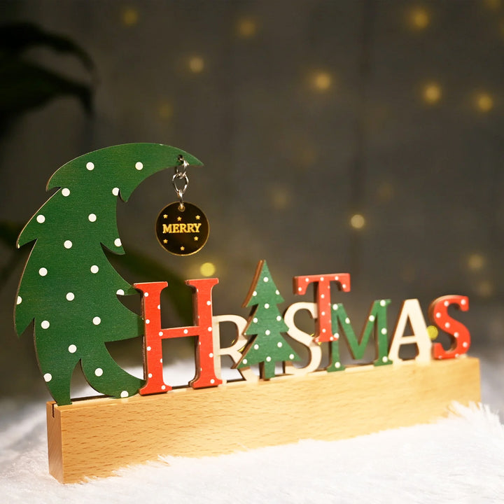 Laser Cut Wooden Christmas Table Decor