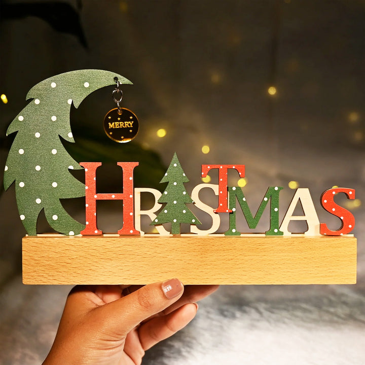 Laser Cut Wooden Christmas Table Decor