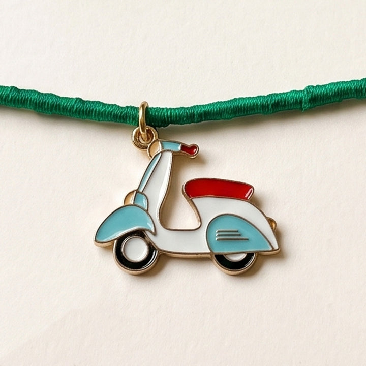 Handmade Scooter Charm Kids Rakhi With Roli Chawal For Brother
