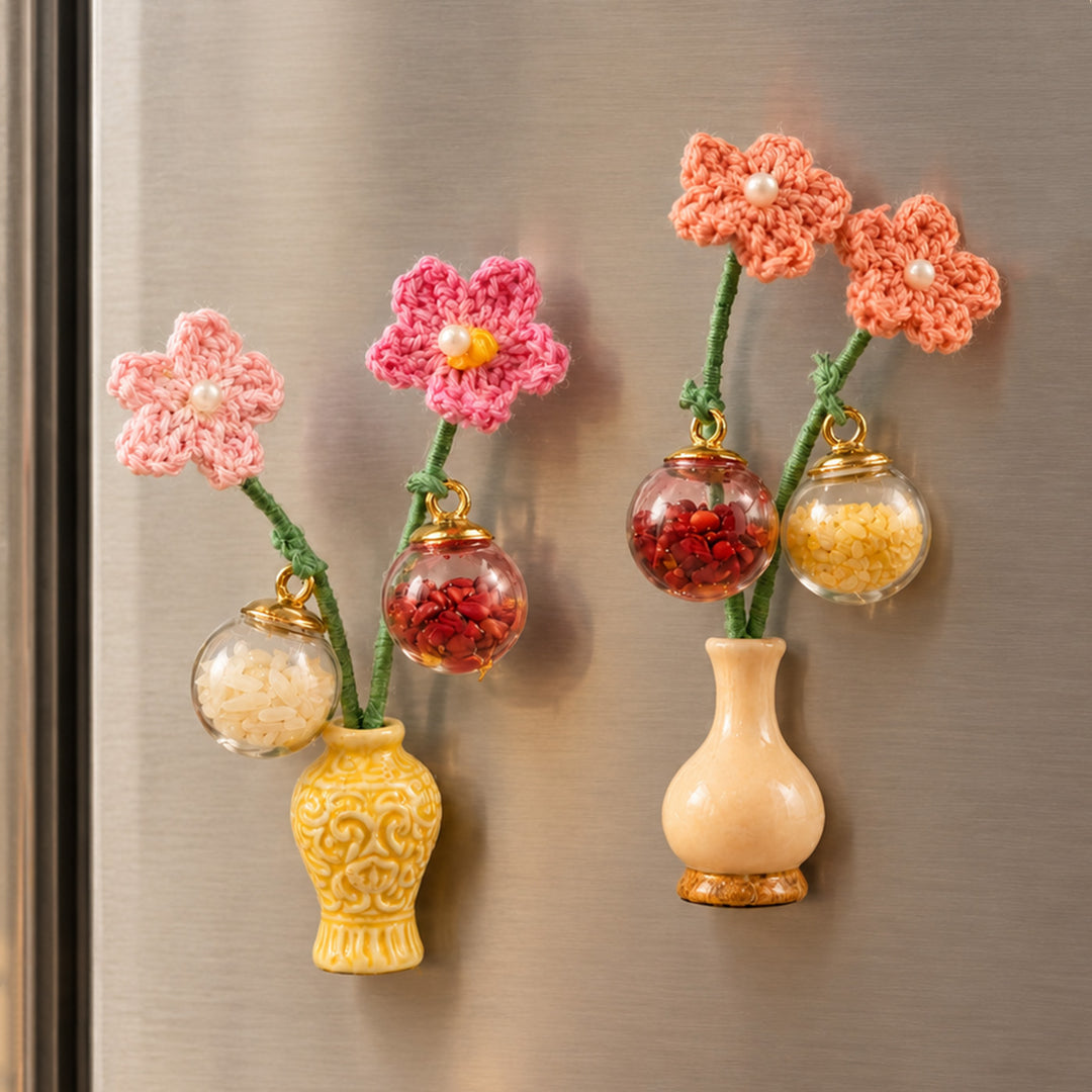 Flower Vase Assorted Thread Roli Chawal Haldi Kumkum Holder For Puja And Festive Gifting