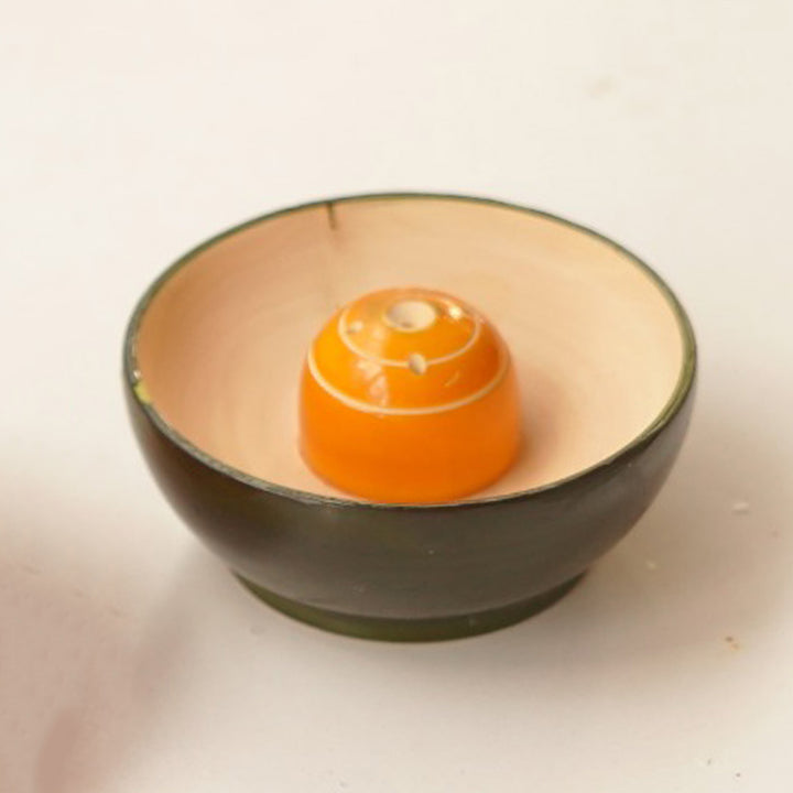 Etikoppaka Handcrafted Wooden Round Incense Stick Holder For Pooja Room Decor