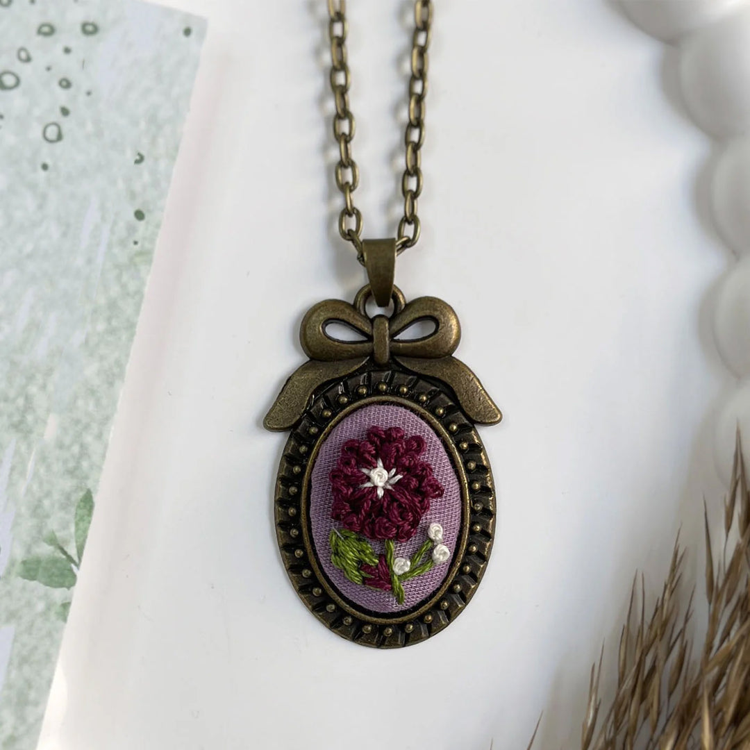 Hand Embroidered Wanderbloom Antique Finish Necklace