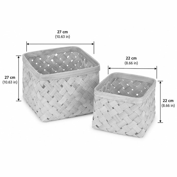 Set of 2 | "Aurea" Handwoven Bamboo Basket For Home Storage & Gifting