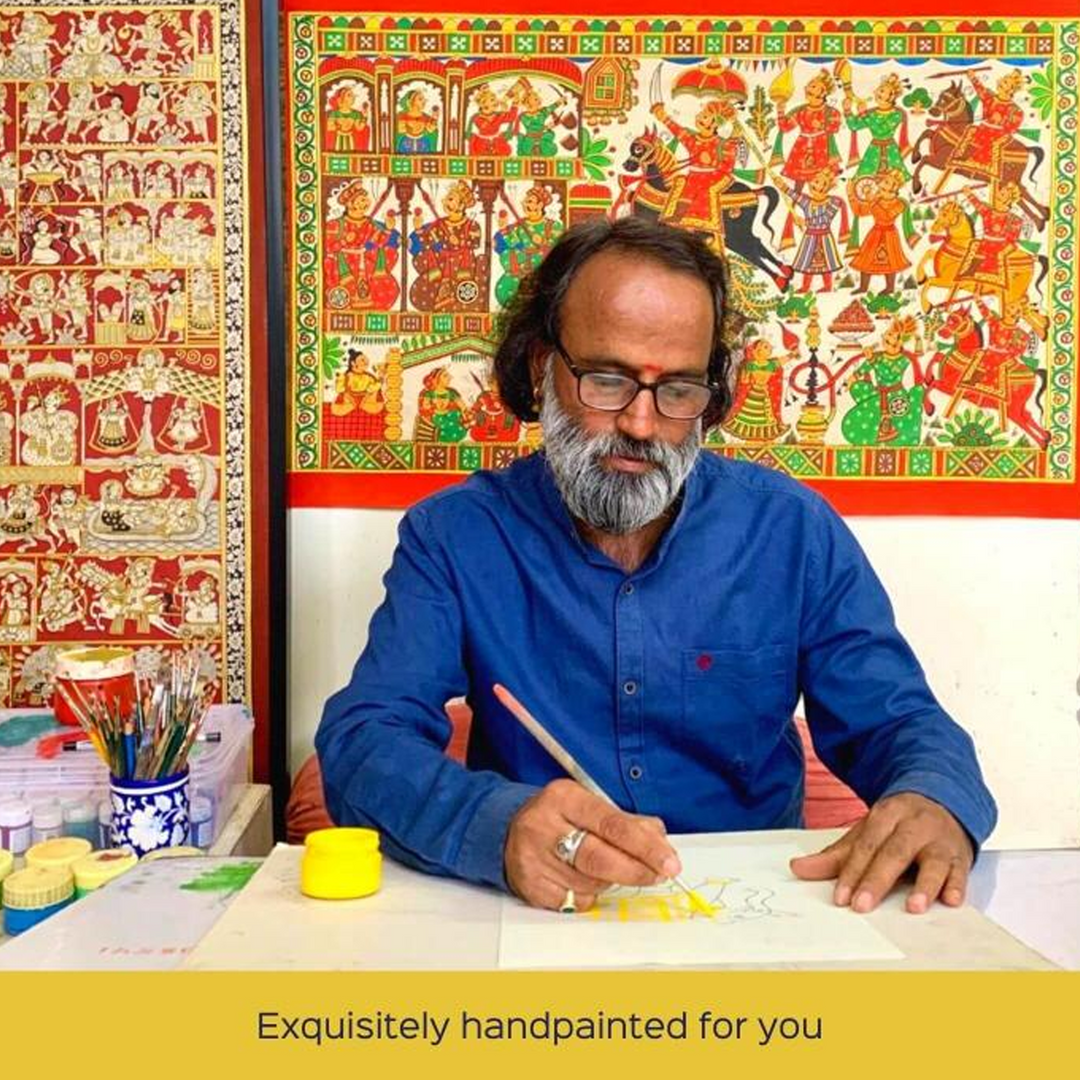 42 X 60 Inch | Marriage of Pabuji Paper Phad Painting