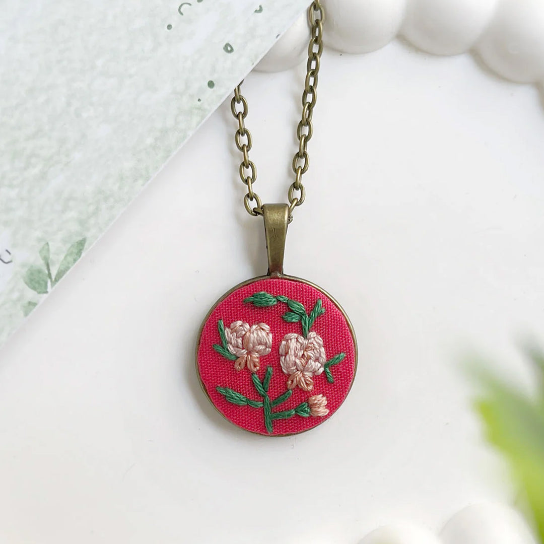 Hand Embroidered Floral Affair Antique Finish Necklace