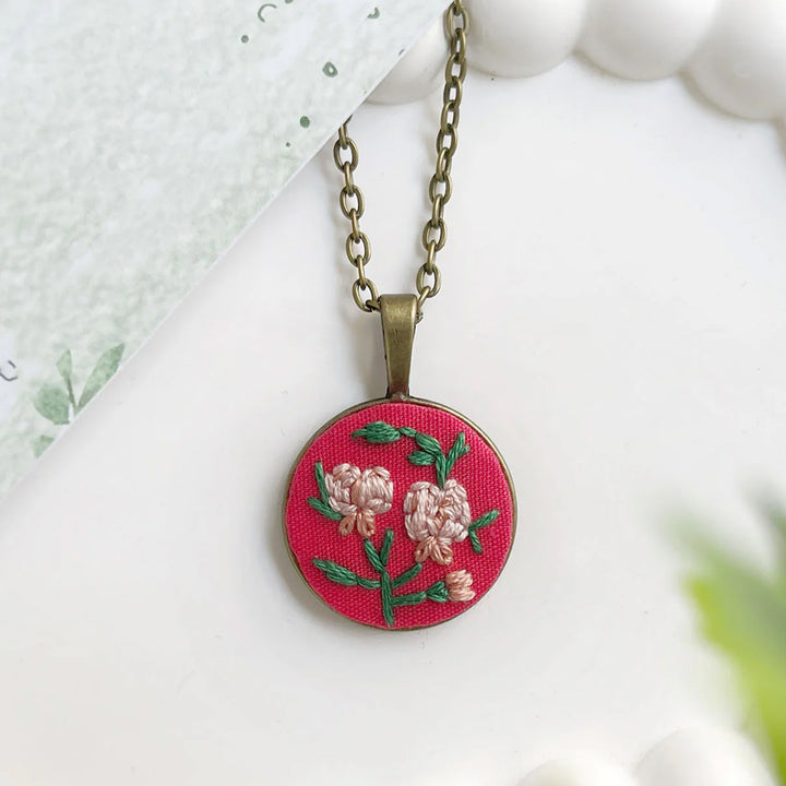 Hand Embroidered Floral Affair Antique Finish Necklace