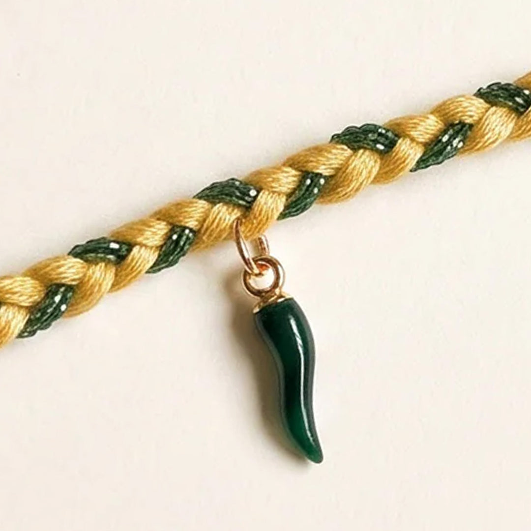 Handmade Teekhi Mirchi Charm Rakhi With Roli Chawal For Bhaiya
