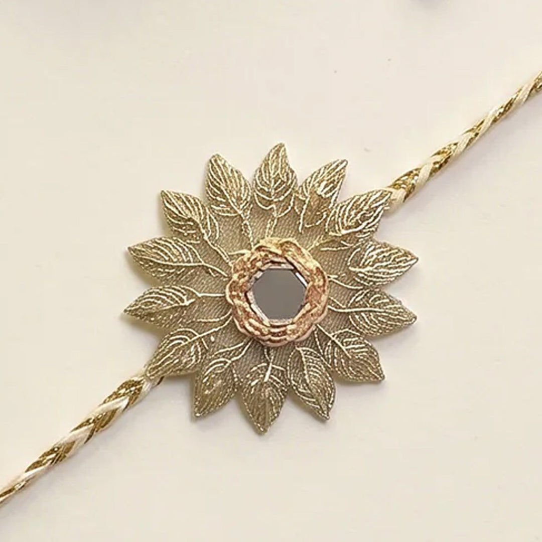 Handmade Mirror Mandala Design Rakhi With Roli Chawal For Bhaiya