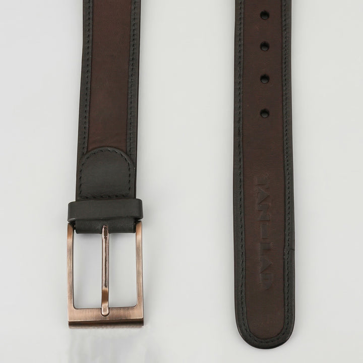Dark Brown & Black Binding Leather Belt