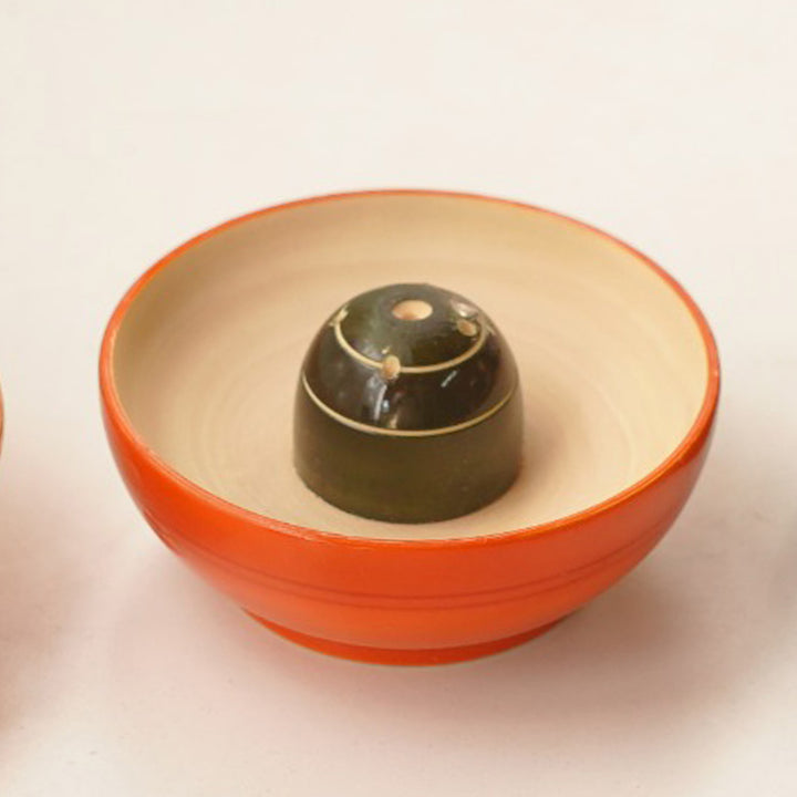 Etikoppaka Handcrafted Wooden Round Incense Stick Holder For Pooja Room Decor