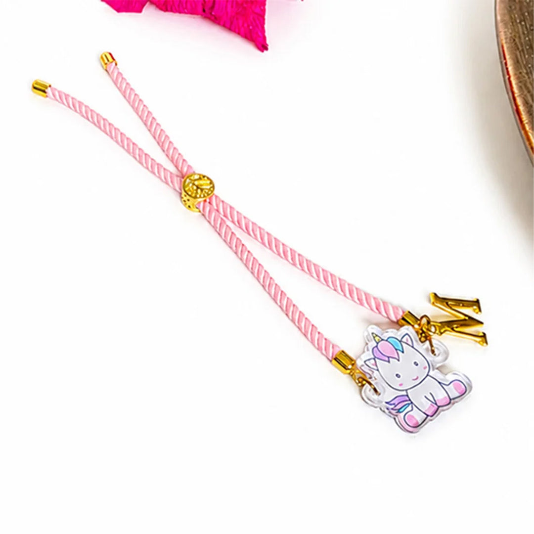 Personalized Adjustable Printed Multi-Theme Charm Bracelet Kids Rakhi For Brother