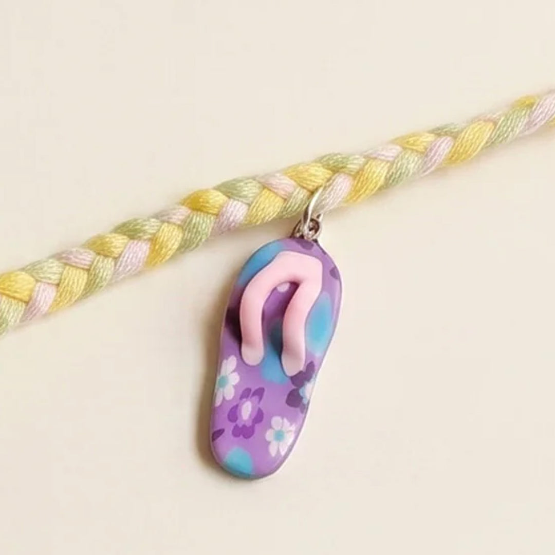 Handmade Slippers(Chappal) Charm Rakhi With Roli Chawal For Kids