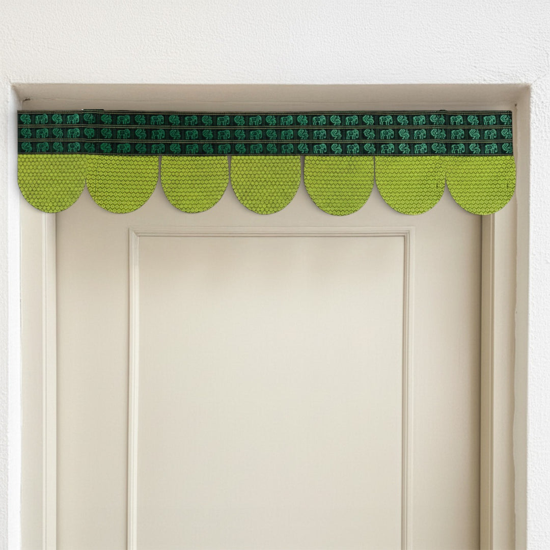 42 Inch Handmade Yellow Elephant Design Khunn Fabric Cotton Toran