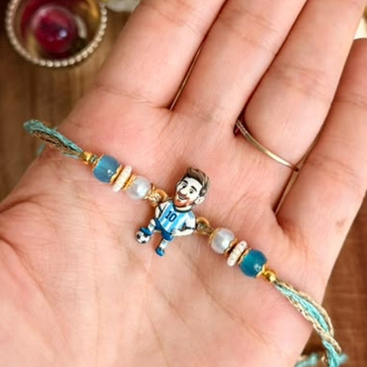 Football Star Kids Rakhi With Roli Chawal For Brother