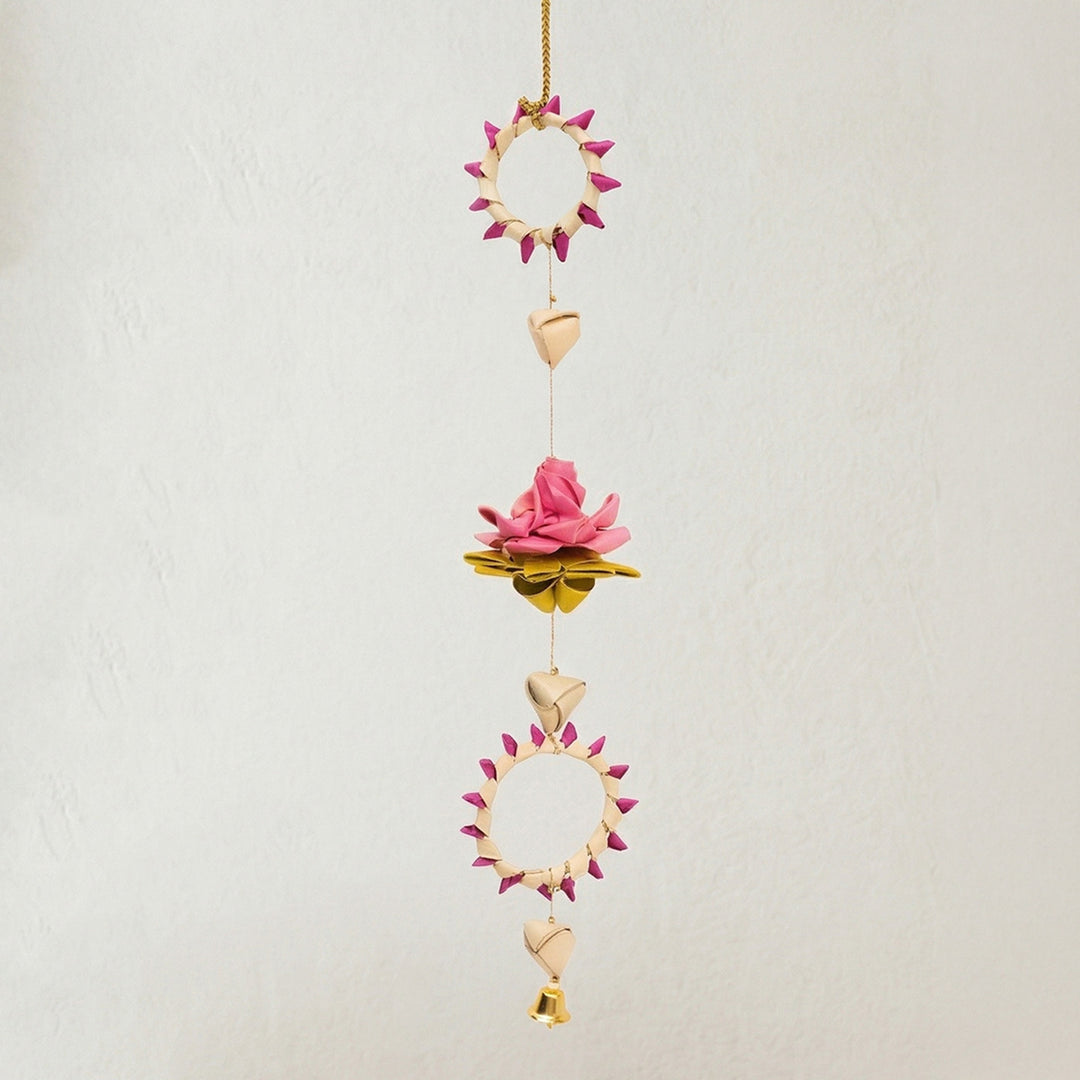 Set of 4 | "Pankhuri" Handcrafted Palm Leaf Lotus Wall Hanging For Festive Decor