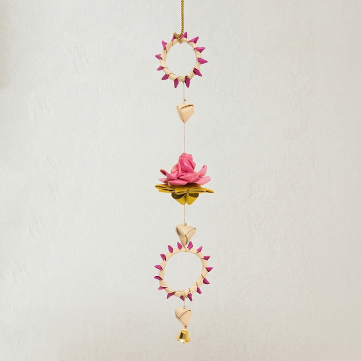 Set of 4 | "Pankhuri" Handcrafted Palm Leaf Lotus Wall Hanging For Festive Decor